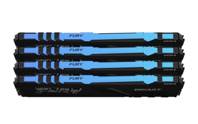 128 GB (4x32GB) DDR4-3600 Kingston FURY Beast RGB CL18 - Svart#2