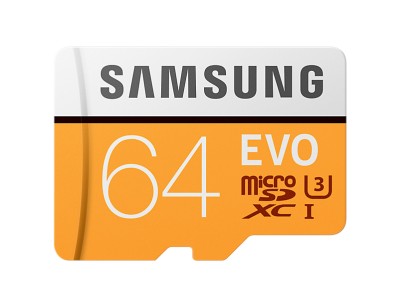 Micro Secure Digital SDXC 64 GB Samsung EVO, 100/90 MB/sek, UHS-I U3 Class 10