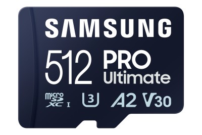 Micro Secure Digital SDXC 512 GB Samsung PRO Ultimate, 200/130 MB/sek, Class 10, UHS-I V30, U3, A2, inkl. SD-adapter