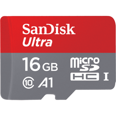 Micro Secure Digital SDHC 16 GB Sandisk Ultra, 98 MB/sek, Class 10, A1, UHS-I, inkl. SD-adapter