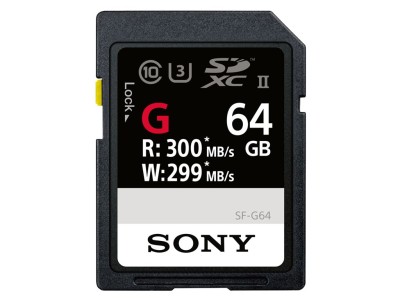 Secure Digital SDXC 64 GB Sony SF-G64, 300/299 MB/sek, Class 10, UHS-II U3