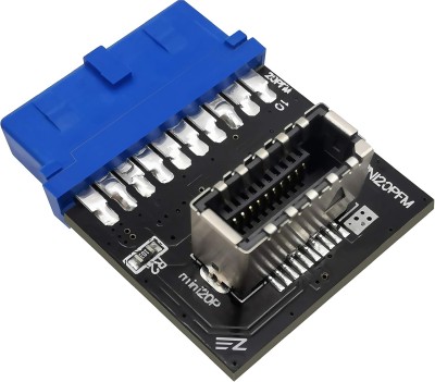 EZDIY-FAB USB 3.0 (3.1 Gen 1) Internal 19 Pin Head to USB 3.1/3.2 Type C 20 Pin A-Key Front Panel Adapter