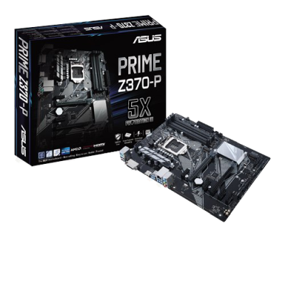 Asus Prime Z370-P, Intel LGA1151, Z370, 2xPCI Express, SLI/CrossFireX, ATX, DDR4, 2xM.2 + SATA3 RAID, DVI/HDMI, USB 3.1, 7.1 audio, GigaLAN