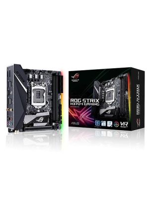 Asus ROG STRIX H370-I Gaming, Intel LGA1151, H370, PCI Express, Mini-ITX, DDR4, 2xM.2 + SATA3 RAID, HDMI/DP, USB-C, SupremeFX 7.1 audio, GigaLAN, WiFi 5, Bluetooth, Aura Sync#1
