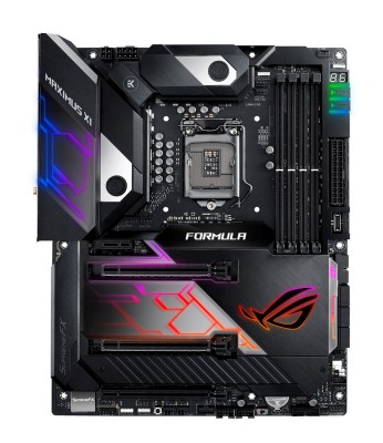 Asus ROG Maximus XI Formula, Intel LGA1151, Z390, PCI Express, ATX, DDR4, M.2 + SATA3, HDMI, USB-C/USB 3.1, 7.1 audio, GigaLAN, WiFi, Aura Sync#2