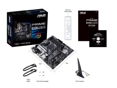 Asus PRIME B550M-A (WI-FI), AMD Socket AM4, B550, MicroATX, 4xDDR4, PCI Express, 2xM.2 + SATA3 RAID, VGA/DVI/HDMI, 7.1-ljud, USB 3.2, GigaLAN, WiFi 6, Aura Sync RGB#4