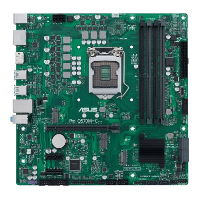 Asus Pro Q570M-C/CSM, Intel LGA1200, Q570, PCI Express, MicroATX, 4xDDR4, M.2 + SATA3, HDMI/2xDP, USB-C, 7.1 audio, GigaLAN