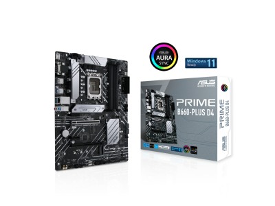 Asus Prime B660-PLUS D4, Intel LGA1700, 2xPCI Express, ATX, 4xDDR4, 2xM.2 + SATA3, VGA/HDMI/DP, USB-C, 2.5Gbe LAN, Aura Sync RGB