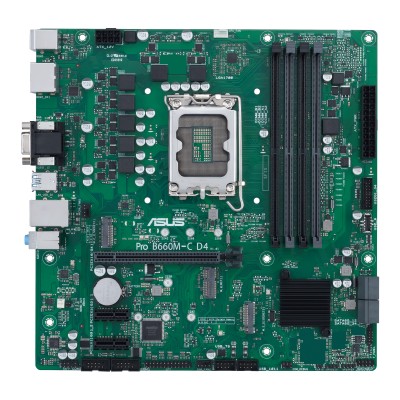 Asus PRO B660M-C D4-CSM, Intel LGA1700, PCI Express, MicroATX, 4xDDR4, 2xM.2 + SATA3, VGA/HDMI/2xDP, USB 3.2, 7.1 audio, GigaLAN