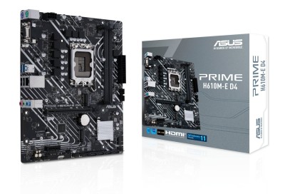 Asus Prime H610M-E D4, Intel LGA1700, PCI Express, MicroATX, 2xDDR4, M.2 + SATA3, VGA/HDMI/DP, USB 3.2, GigaLAN