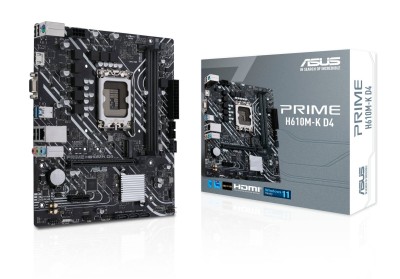 Asus Prime H610M-K D4, Intel LGA1700, PCI Express, MicroATX, 2xDDR4, M.2 + SATA3, VGA/HDMI, USB 3.2, GigaLAN