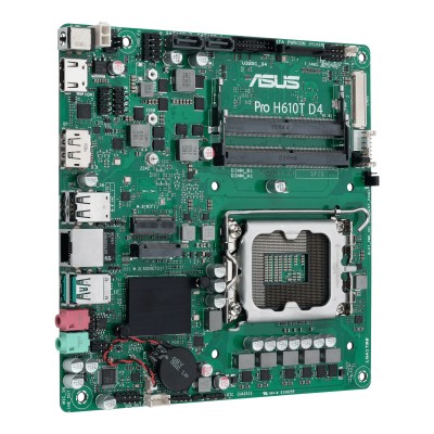 Asus PRO H610T D4-CSM, Intel LGA1700, PCI Express, Thin Mini-ITX, 2xDDR4, M.2 + SATA3, HDMI/DP/LVDS, USB 3.2, GigaLAN