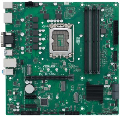 Asus Pro B760M-C-CSM, Intel LGA1700, 2xPCI Express, MicroATX, 4xDDR5, 2xM.2 + SATA3 RAID, VGA/HDMI/2xDP, GigaLAN