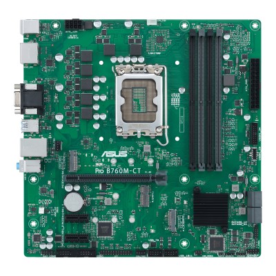 Asus Pro B760M-CT-CSM, Intel LGA1700, PCI Express, MicroATX, 4xDDR5, 2xM.2 + SATA3 RAID, VGA/HDMI/2xDP, USB-C (front), GigaLAN