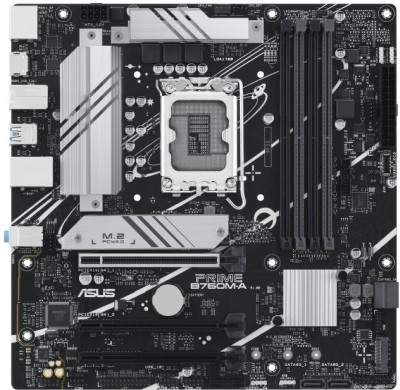 Asus Prime B760M-A-CSM, Intel LGA1700, 2xPCI Express, MicroATX, 4xDDR5, 2xM.2 + SATA3 RAID, 2xHDMI/DP, USB-C, 2.5Gbe LAN, Aura Sync RGB