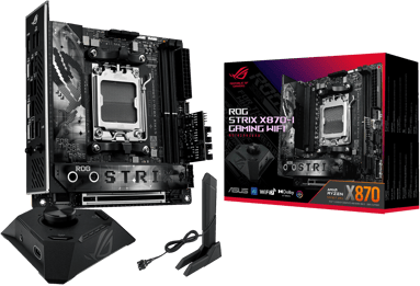 Asus ROG STRIX X870-I GAMING WIFI, AMD Socket AM5, Mini-ITX, 2xDDR5, PCI Express, 2xM.2 + SATA3 RAID, HDMI/2xUSB4, 2.5GbE LAN, WiFi 7, Bluetooth 5.4, Aura Sync RGB