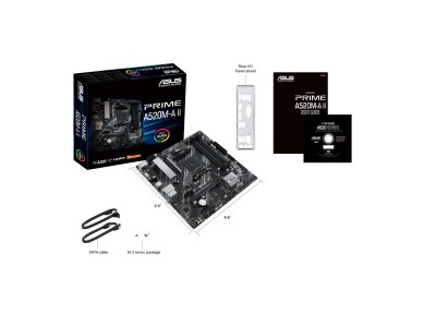 Asus PRIME A520M-A II, AMD Socket AM4, A520, MicroATX, 4xDDR4, PCI Express, M.2 + SATA3 RAID, VGA/HDMI/DP, 7.1-ljud, USB 3.1, GigaLAN, Aura Sync RGB#4