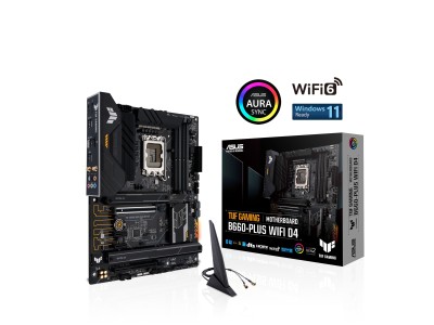 Asus TUF GAMING B660-PLUS WIFI D4, Intel LGA1700, B660, 2xPCI Express, ATX, 4xDDR4, 3xM.2 + SATA3, HDMI/DP, USB-C, 2.5Gbe LAN, WiFi 6, Bluetooth, Aura Sync RGB#1