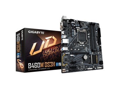 Gigabyte B460 DS3H, Intel LGA1200, B460, PCI Express, MicroATX, 4xDDR4, M.2 + SATA3, VGA/DVI/HDMI, USB 3.2, 7.1 audio, GigaLAN#1