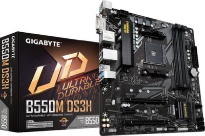 Gigabyte B550M DS3H, AMD Socket AM4, MicroATX, 4xDDR4, 2xM.2 + SATA3 RAID, DVI/HDMI/DP, USB 3.2, GigaLAN, RGB Fusion 2.0