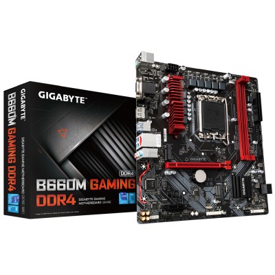 Gigabyte B660M GAMING DDR4, Intel LGA1700, PCI Express, MicroATX, 2xDDR4, 2xM.2 + SATA3 RAID, VGA/HDMI/DP, USB-C, 2.5Gbe LAN, RGB Fusion 2.0