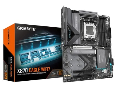 Gigabyte X870 EAGLE WIFI7, AMD Socket AM5, ATX, 4xDDR5, PCI Express, 3xM.2 + SATA3 RAID, HDMI/2xUSB4, 2.5GbE LAN, WiFi 7, Bluetooth 5.4, RGB Fusion#1