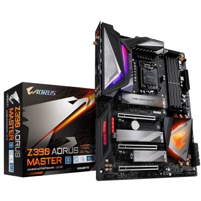 Gigabyte Z390 Aorus Master, Intel LGA1151, Z390, PCI Express, ATX, DDR4, M.2+SATA3, USB 3.0, 7.1 audio, GigaLAN, RGB Fusion