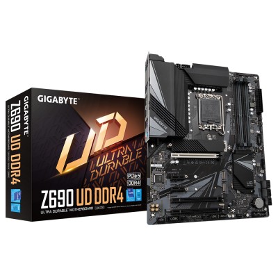 Gigabyte Z690 UD DDR4, Intel LGA1700, ATX, 3xPCI Express, CrossFire, 4xDDR4, 3xM.2 + SATA3 RAID, HDMI/DP, USB-C, 2.5GbE LAN, RGB Fusion 2.0