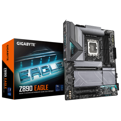 Gigabyte Z890 EAGLE, Intel LGA1851, ATX, 3xPCI Express, 4xDDR5, 4xM.2 + SATA3 RAID, DP/USB-C, 2.5GbE LAN, RGB Fusion