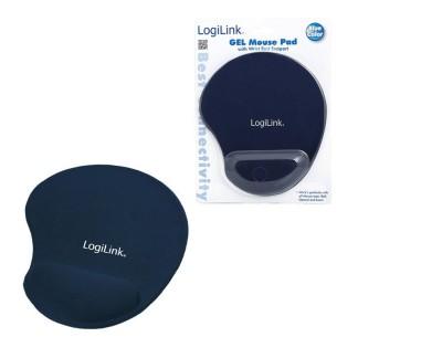 LogiLink GEL Mouse Pad, med handledstöd i silikon - Blå