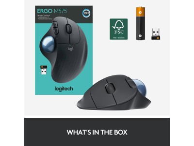 Logitech M575 Ergo Wireless Trackball, RF/Bluetooth - Grafitgrå#8