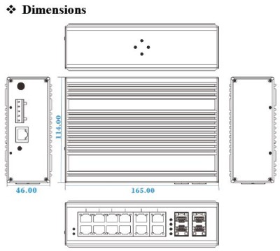 ALLNET ALL-SGI8016PM, 12xPoE+ GbE, 4xGbE, 4xSFP, fläktlös, DIN-skena, 360W PoE, Smart Layer2+#5