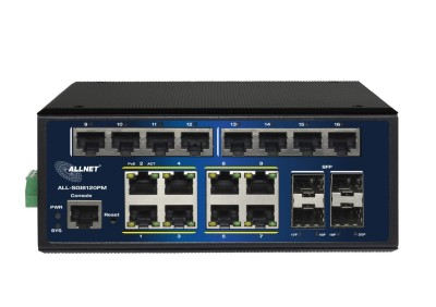 ALLNET ALL-SGI8120PM, 8xPoE GbE, 8xGbE, 4xSFP, fläktlös, DIN-skena, 240W PoE, Smart Layer2+#2