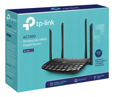 Trådlös router TP-Link Archer C6 Dual Band Wireless AC1200 med 4-port Gigabit switch, OneMesh#2