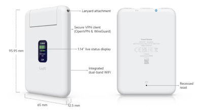 Ubiquiti UniFi Travel Router, WiFI 5, 2xRJ45, USB-C ström och tethering#2