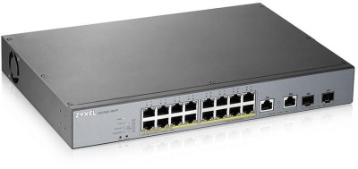 ZyXEL GS1350-18HP, 18-port Gigabit, 16xPoE (802.3af/at) Long Range, 2xSFP, 250W, Nebula/Standalone, rackmonterbar