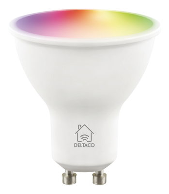Deltaco Smart Home SH-LGU10RGB LED-lampa GU10, WiFi, 5W, RGB, dimbar - Vit#1