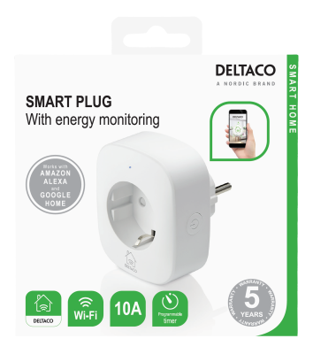 Deltaco Smart Home strömbrytare, WiFi, 1xCEE 7/3, energiöversikt - Vit#2