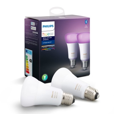 Philips Hue White & Color Ambiance E27, dimbar, 2-pack