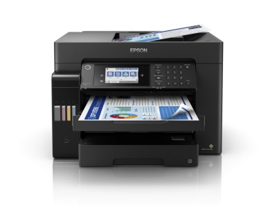 Epson EcoTank ET-16650, A3 skrivare + scanner + kopiator + fax, 25/25 ppm ISO, 1200x2400 dpi scanner, display, ADF, AirPrint, USB/LAN/WiFi