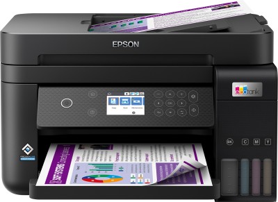 Epson EcoTank ET-3850, skrivare + scanner + kopiator + fax, 15,5/5 ppm ISO, 1200x2400 dpi scanner, display, duplex, AirPrint, USB/LAN/WiFi