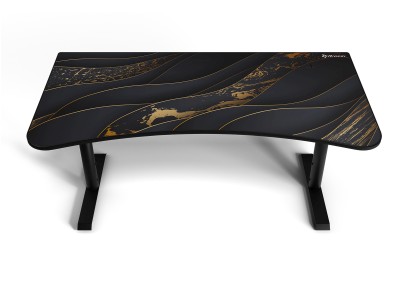 Arozzi Arena Gaming Desk Black Gold, höjdjusterbart, heltäckande musmatta med bild#2