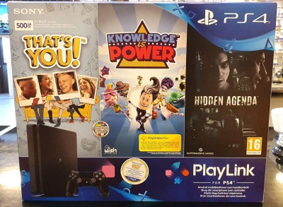 Sony Playstation 4 500 GB SLIM + 3x Playlink (Bundle), PS4