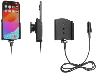 Brodit Active Holder till Apple iPhone 15 Plus, inkl. USB-kabel och adapter för cigguttag