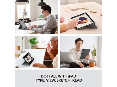 Logitech Combo Touch till iPad Pro 11" (Gen. 1/2/3), bakbelyst tangentbord med styrplatta, nordiskt - Grå#4