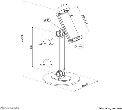 Bordsstativ Neomounts DS15-540BL1 Universal Tablet Stand, 4.7-12.9" surfplattor - Svart#9