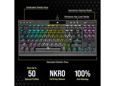 Corsair K70 RGB TKL Optical Gaming Keyboard - Svart#5