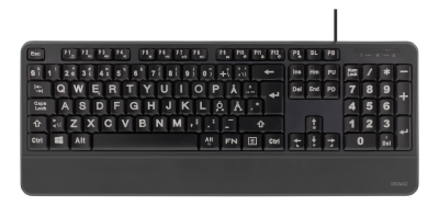 Deltaco Fullstort tangentbord med extra stora tecken, blå LED, USB, svenskt#2
