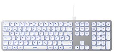 Deltaco Wired Low-Profile Aluminium Keyboard, USB-A/USB-C, bakgrundsbelysning#1