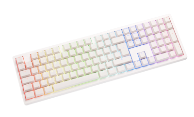 Ducky Zero 6108 White Fullsize Wireless (Tri-mode) RGB, Cherry MX2A Speed Silver - Vit#2